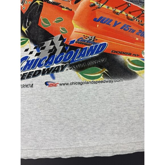 Rare Vintage Y2K Nascar Tropicana 400 Chicago Blues Car Racing Grey 2XL Shirt T - Picture 6 of 14